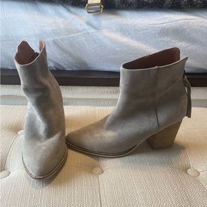 Grey high top booties